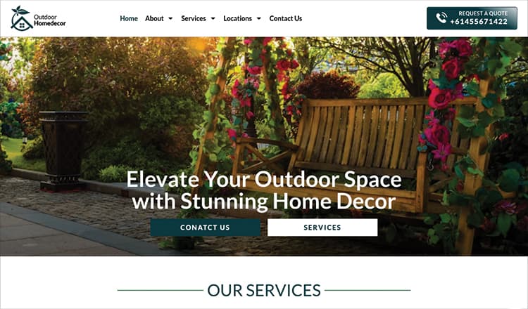 Home Decor Website Design